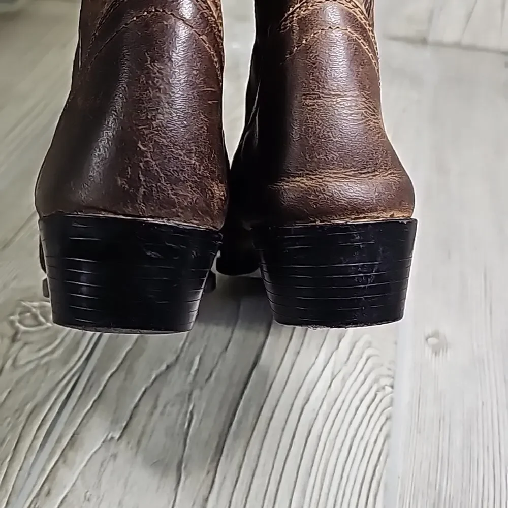 Masterson Boot Co. Brown Western Leather Cowboy Boots Style  RB2000Y Kids Sz 4D